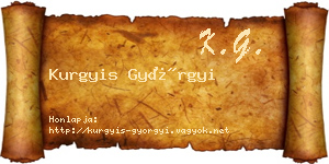 Kurgyis Györgyi névjegykártya