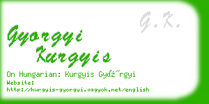 gyorgyi kurgyis business card